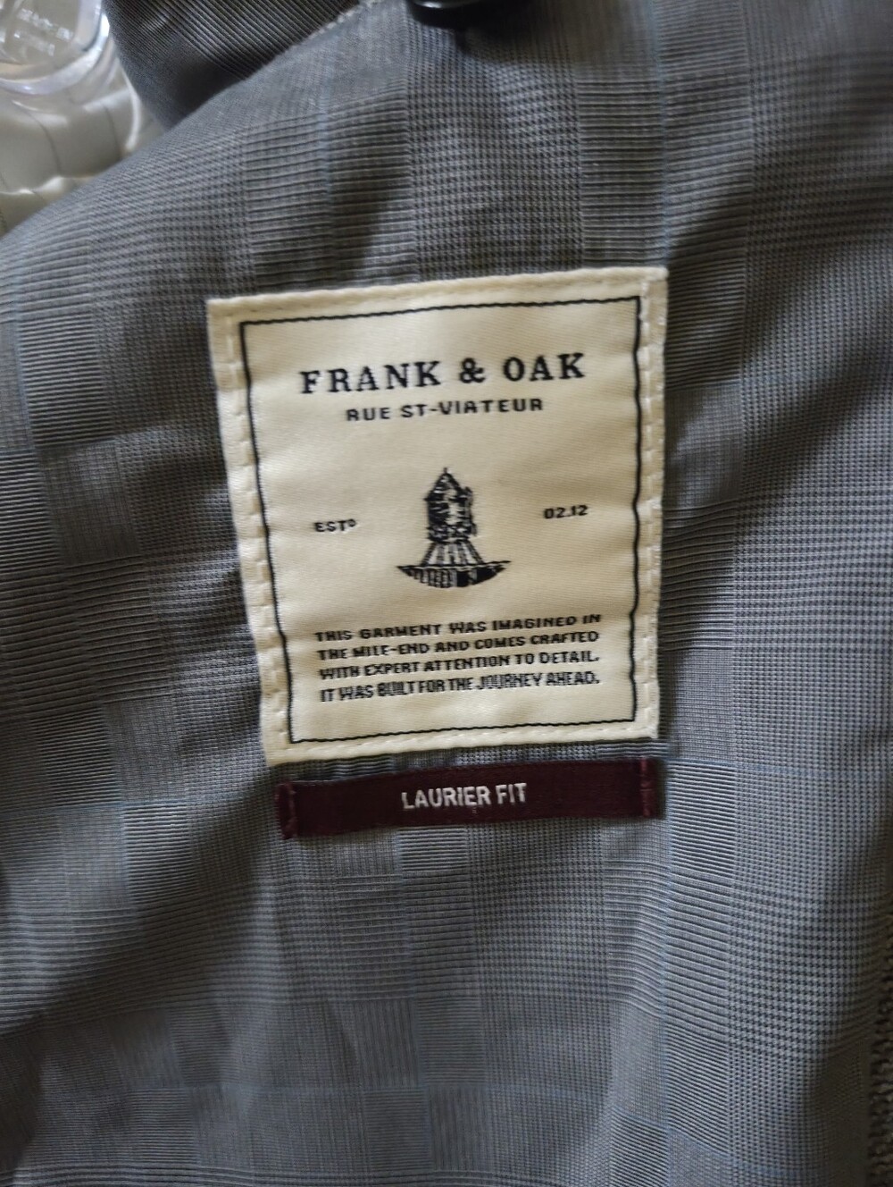 Frank & Oak Laurier Fit Gray Blazer Men's 38 Tailored Sport Coat Business Casual - Picture 7 of 9